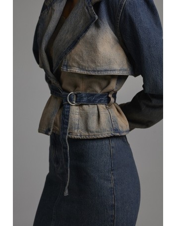 Denim jacket with belt