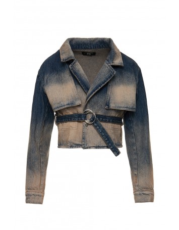 Denim jacket with belt