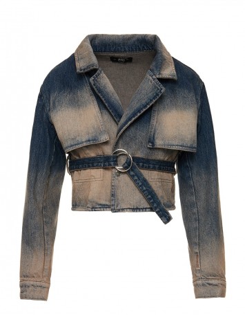 Denim jacket with belt