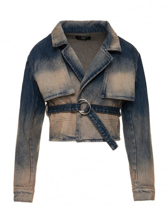 Denim jacket with belt