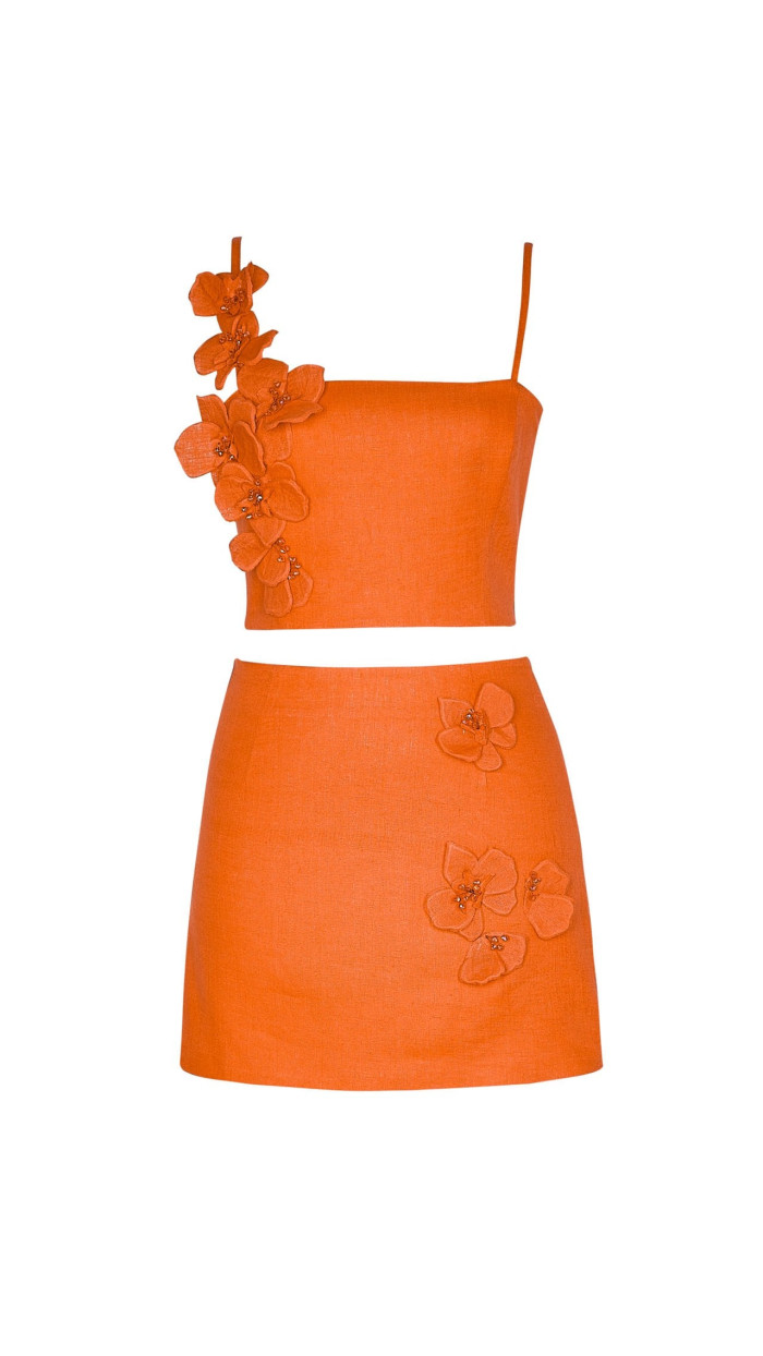 Oralia Fleur Set in Tangerine