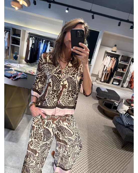 ZEBRA DESEN BELİ LASTİKLİ İPEK TAKIM