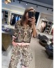 ZEBRA DESEN BELİ LASTİKLİ İPEK TAKIM