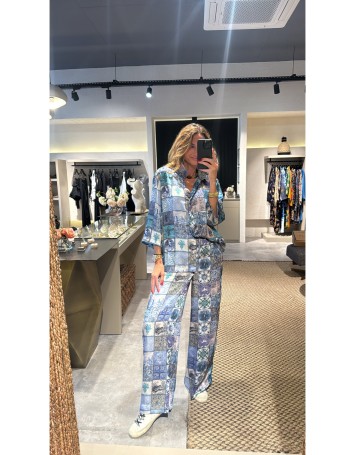 Mavi Desenli İkili Takım 