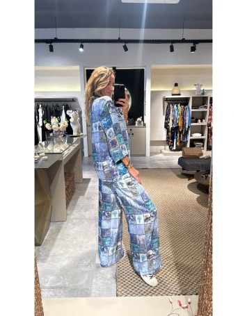 Mavi Desenli İkili Takım 