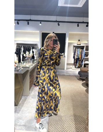 Leopar Desenli Bluz ve Etek Takım