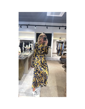 Leopar Desenli Bluz ve Etek Takım