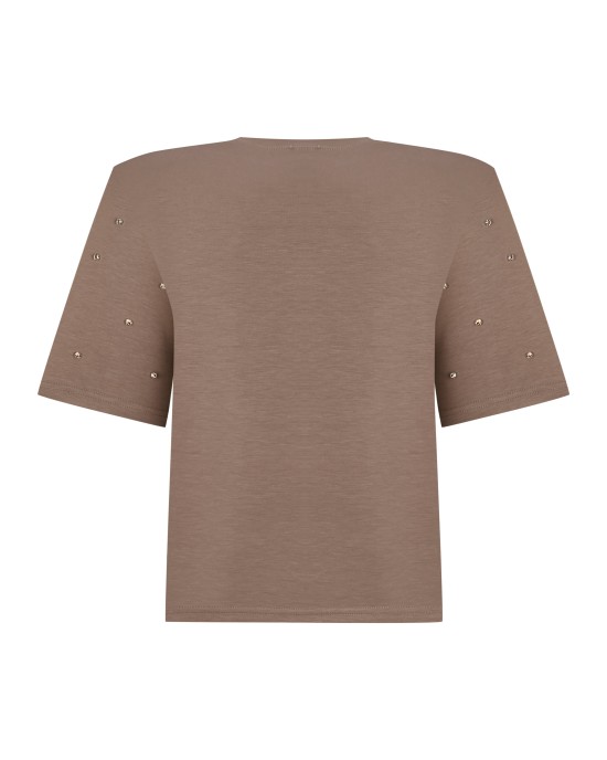 Vizon Taş İşlemeli Tshirt Vizon Taş İşlemeli Tshirt