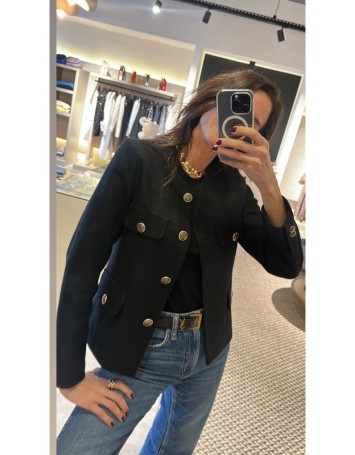 SİYAH KISA YÜN CEKET