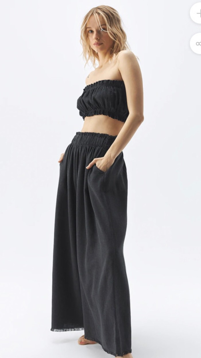 Siyah Palazzo Pantolon