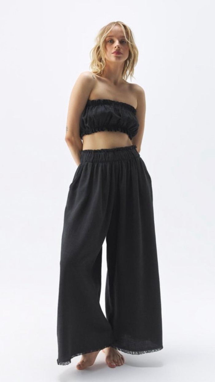 Siyah Palazzo Pantolon