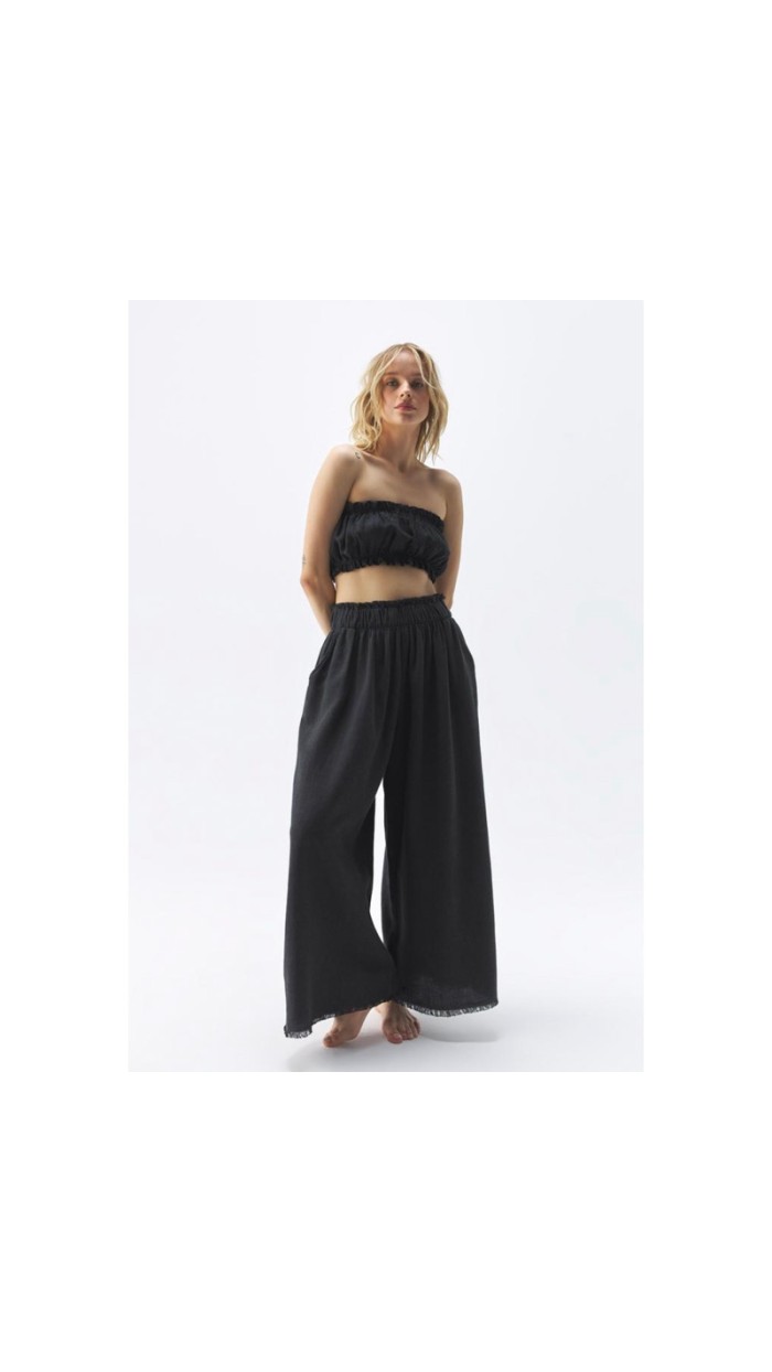 Siyah Palazzo Pantolon