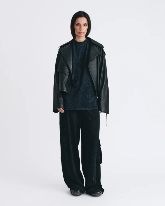 Magia Lace Up Leather Jacket
