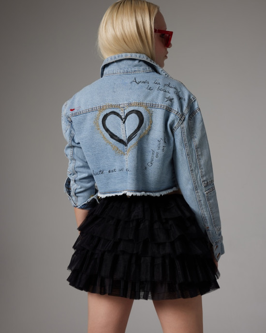 Love Denim Ceket – Mavi