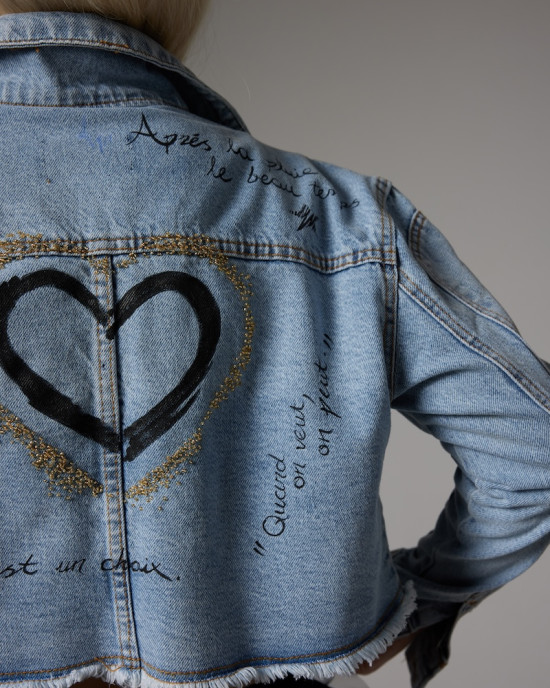 Love Denim Ceket – Mavi