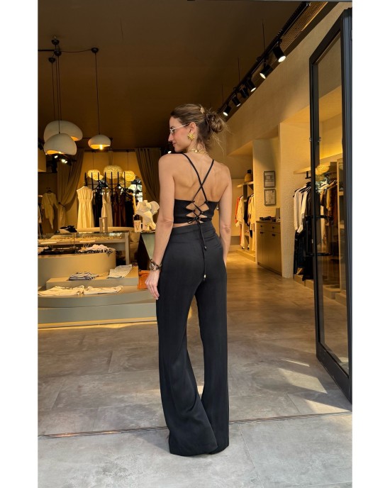 BLACK TULİP CROP TOP