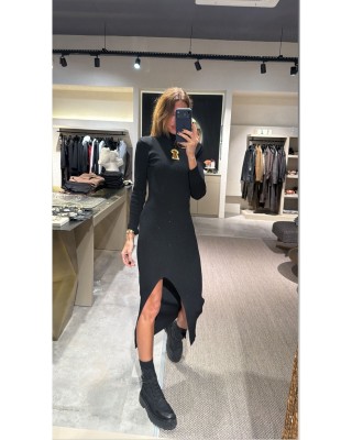 Yırtmaçlı Triko Elbise