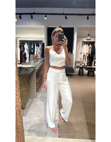 Tulip Ecru Cupro Pantolon 