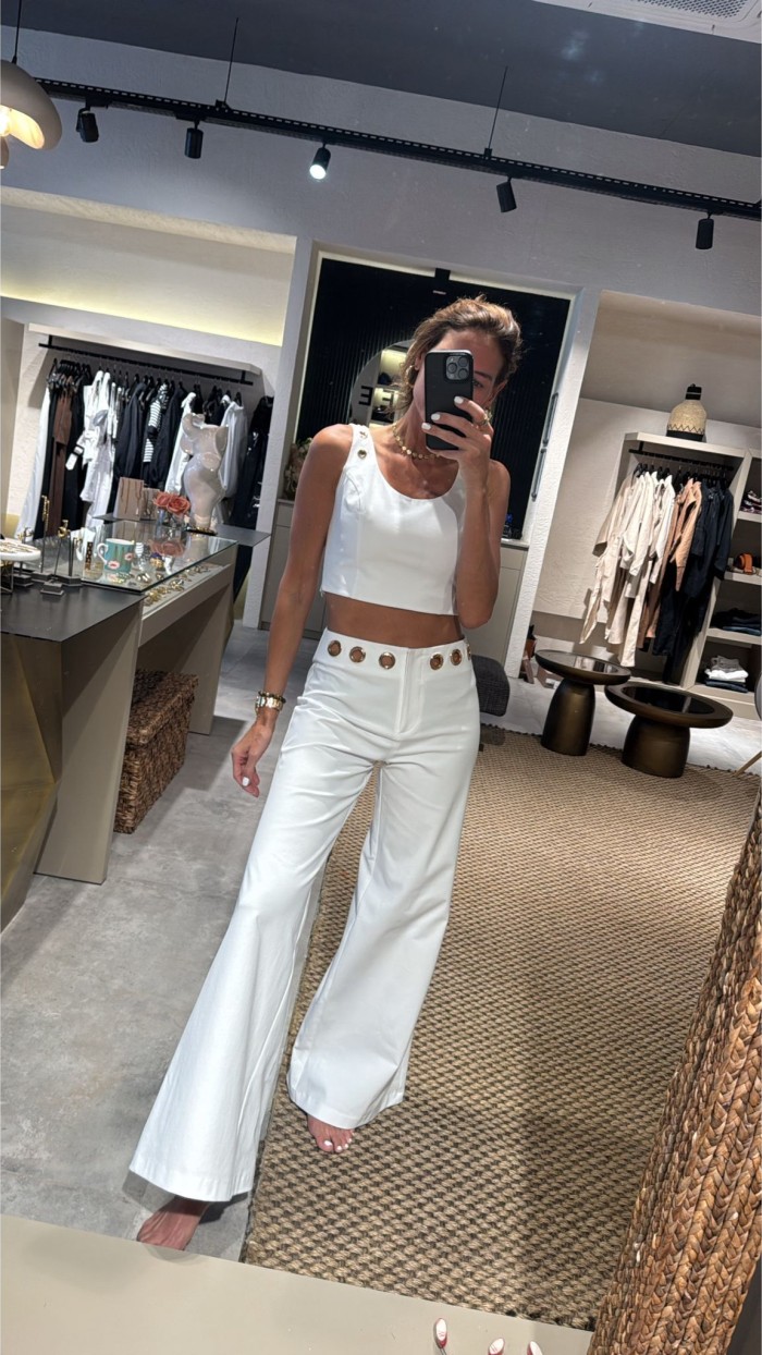 Veal Eye White Crop Top