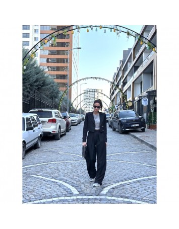 BLACK STRIKE PALAZZO PANTOLON