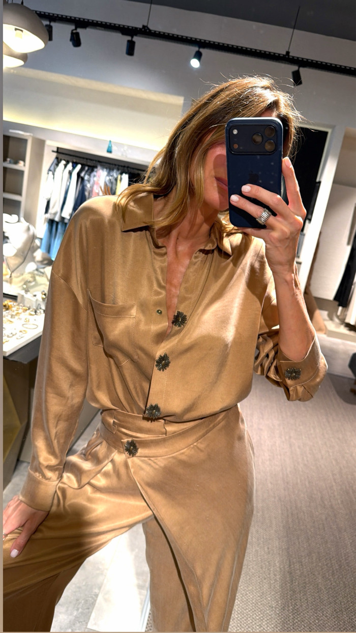 Lovesol Çıtçıt Detaylı Oversize Gömlek