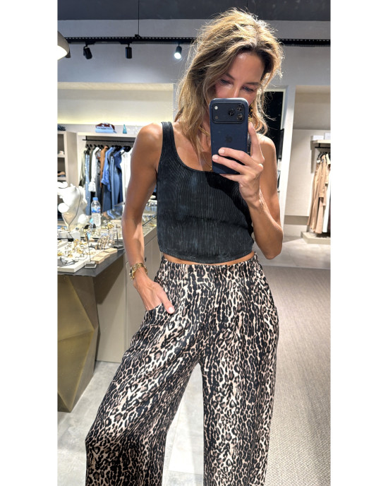 Leopar Cupro Pantolon Leopar Cupro Pantolon