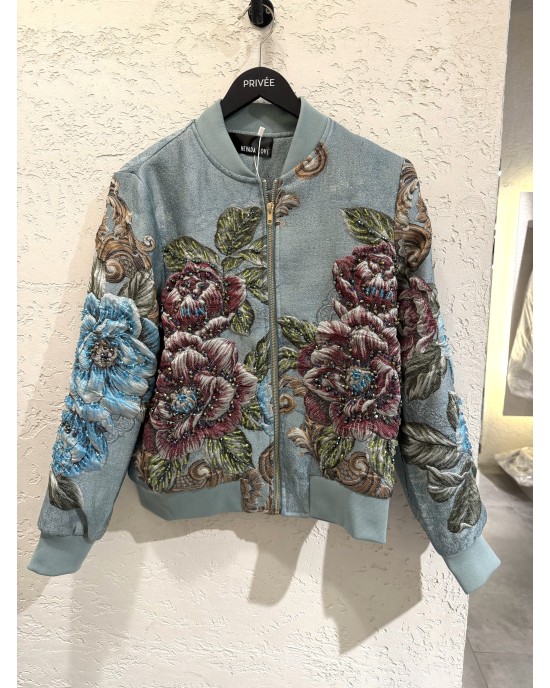 Bocuk Detaylı Mavi Bomber Bocuk Detaylı Mavi Bomber