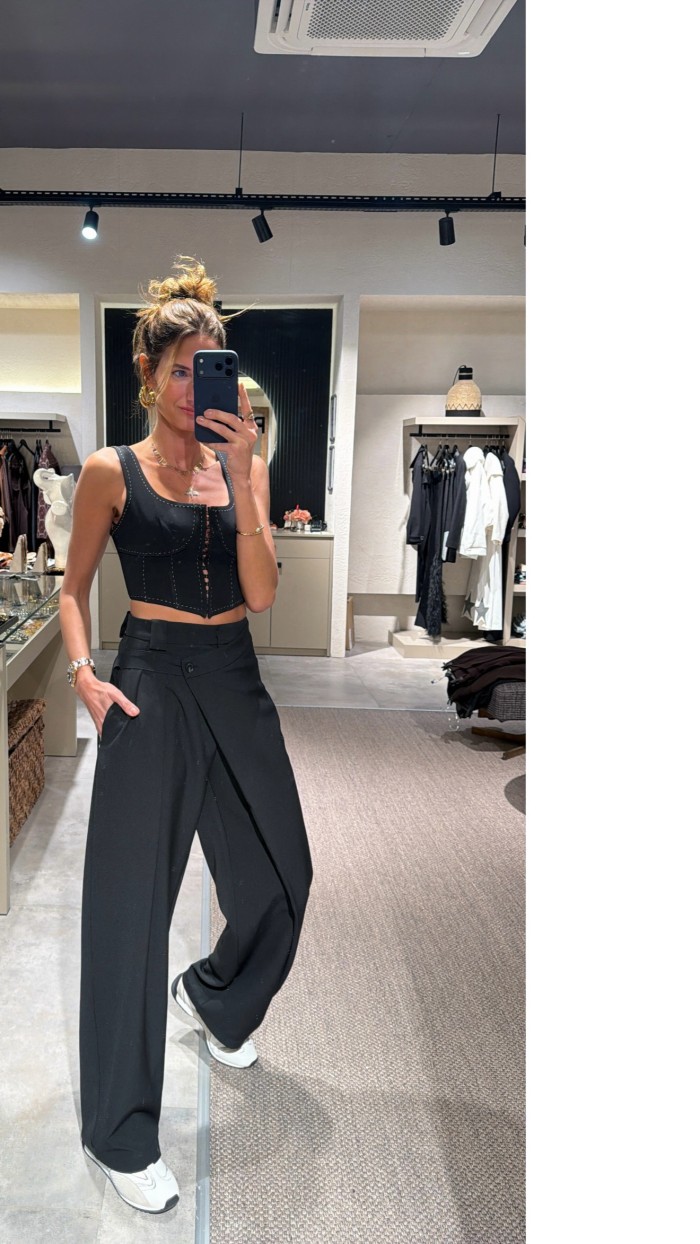 Lovesol Siyah Şalvar Pantolon