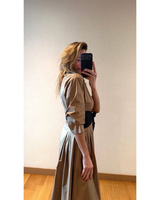 Lovesol Camel Gömlek Elbise