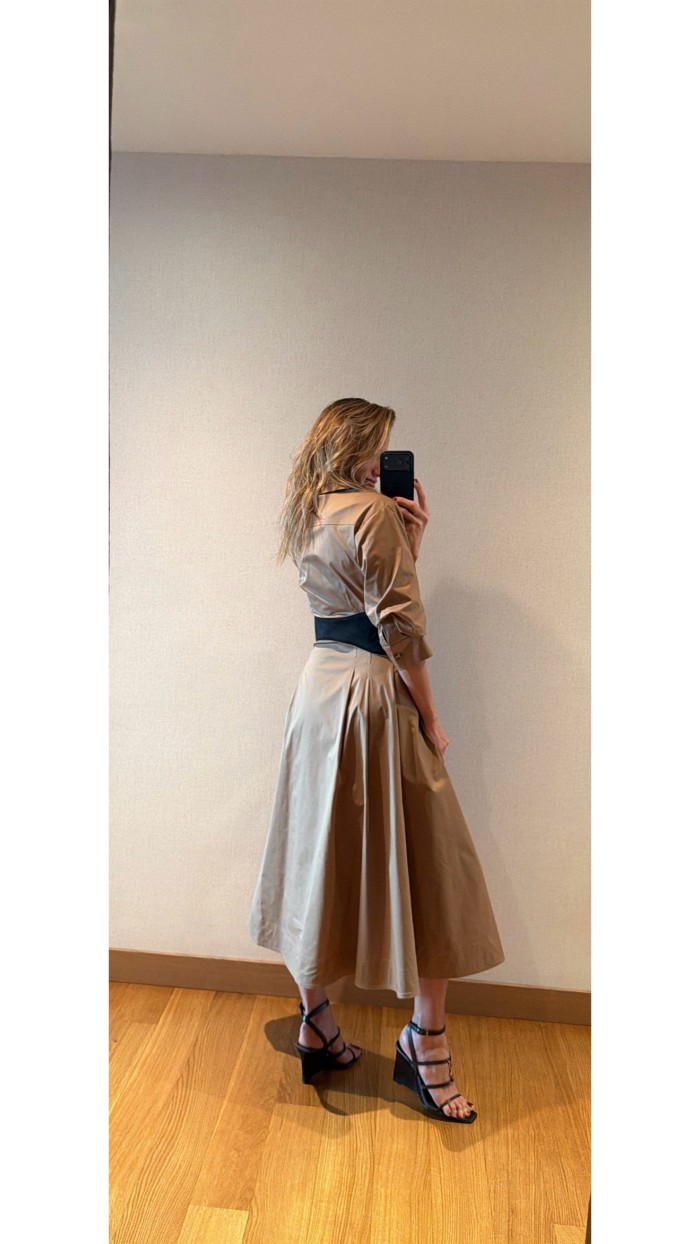 Lovesol Camel Gömlek Elbise