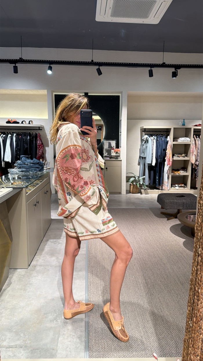 Pembe Desenli Şortlu Takım