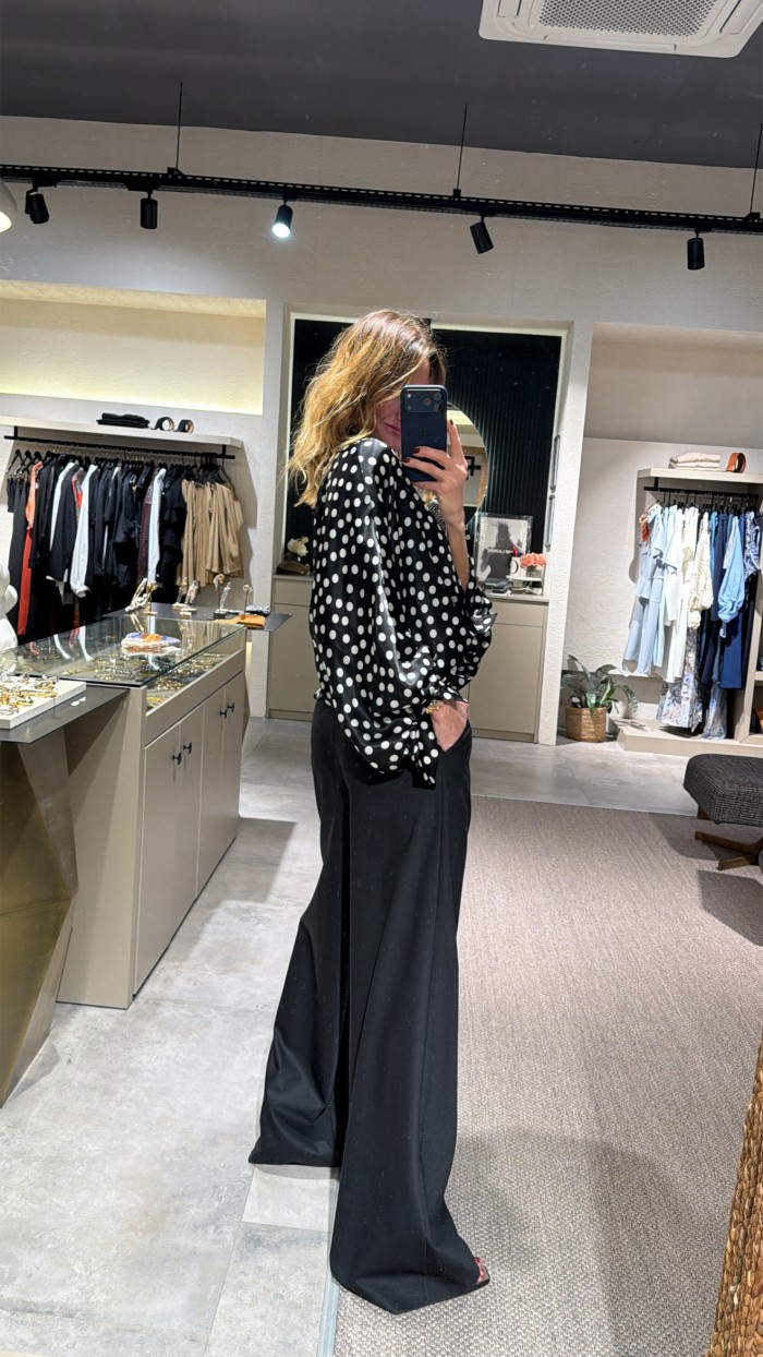 Lovesol Siyah Puantiyeli Gömlek