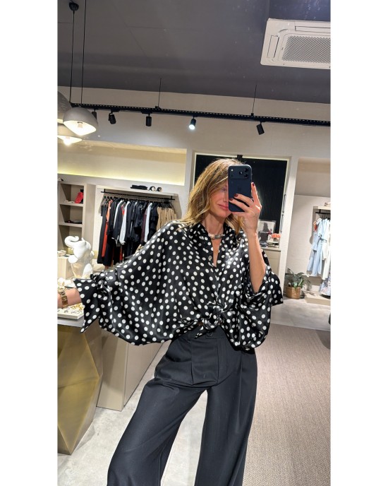 Lovesol Siyah Puantiyeli Gömlek