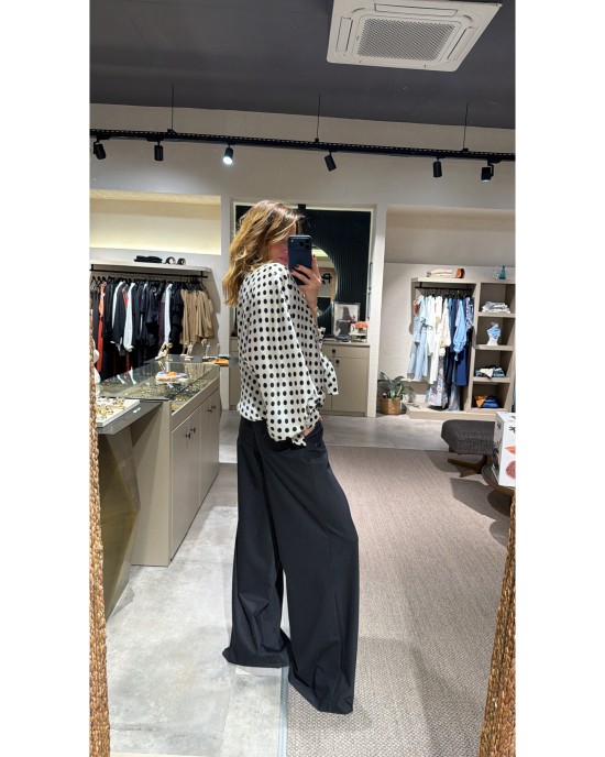 Lovesol Beyaz Puantiyeli Bluz