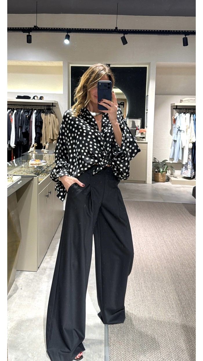 Lovesol Siyah Puantiyeli Gömlek