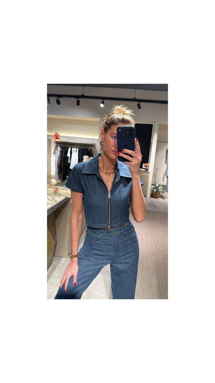 Lovesol Jean Zipper Bluz