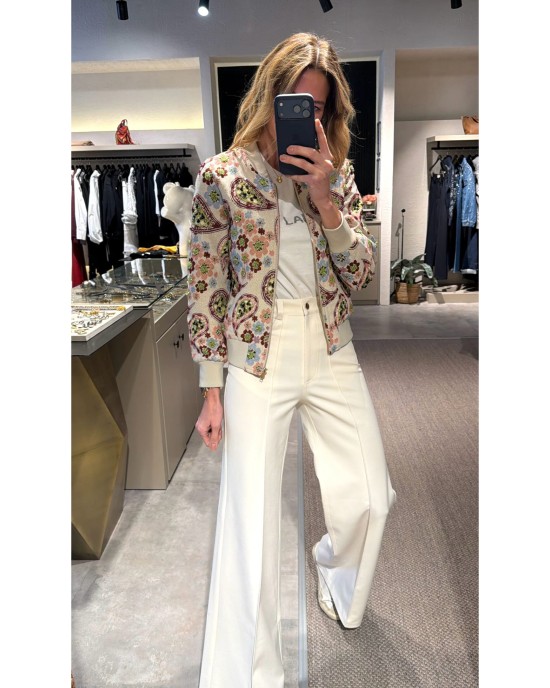 Boncuk İşlemeli Bomber Ceket