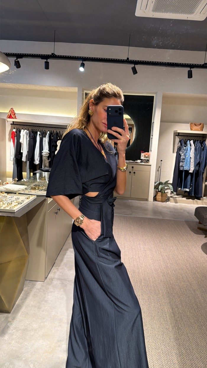 Lovesol Navy Pileli Pantolon