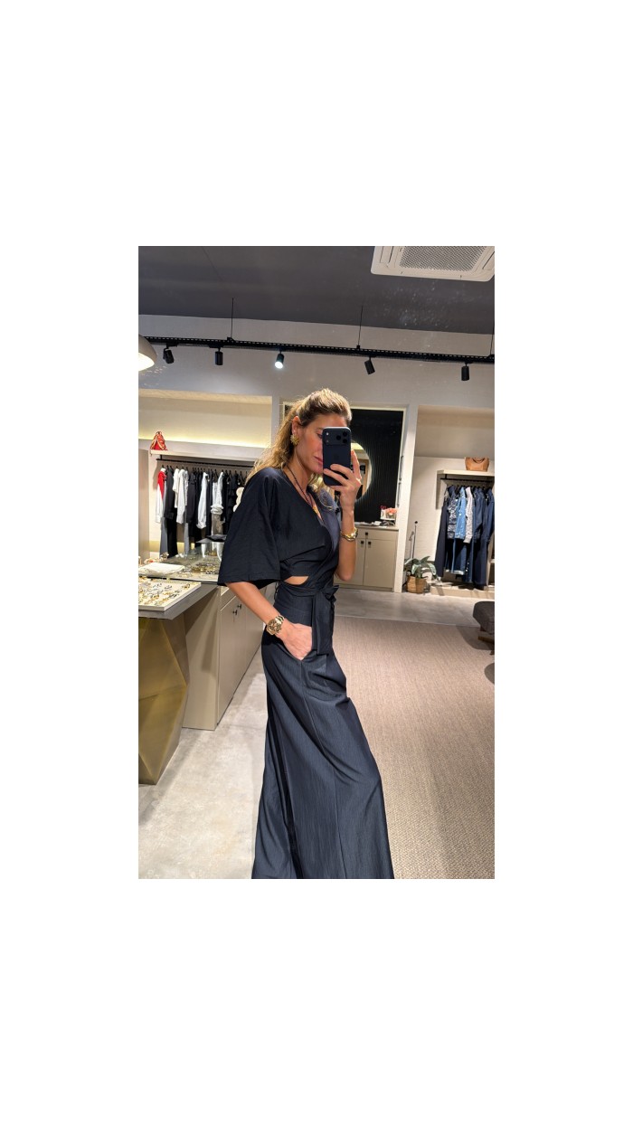 Lovesol Navy Pileli Pantolon