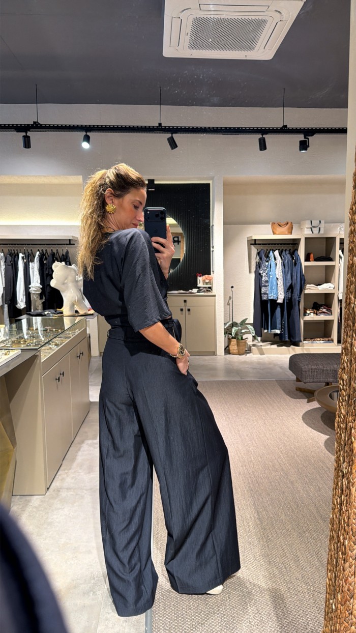 Lovesol Navy Kruvaze Top