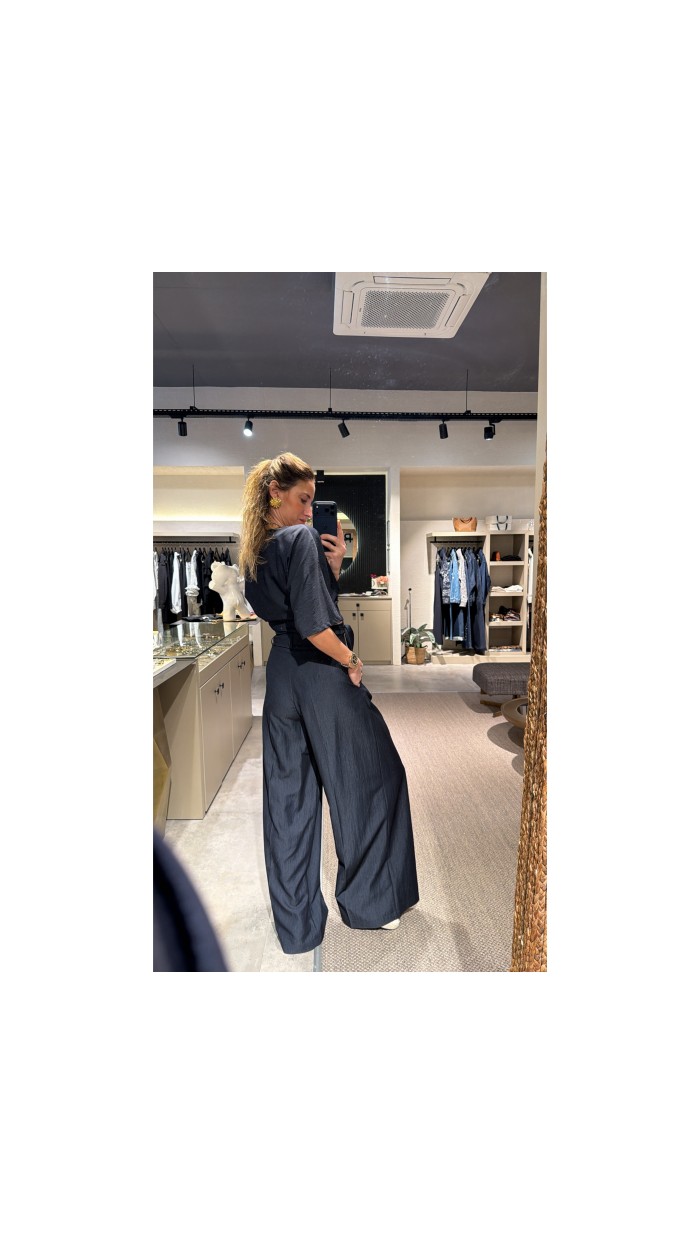 Lovesol Navy Kruvaze Top