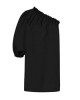 Florence Black Linen One Sleeve Mini Dress