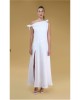 Valeria White Off Shoulder Maxi Linen Dress