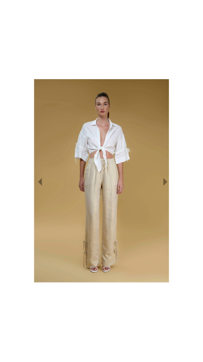 Leona Front Tie Detail Linen Shirt