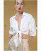 Leona Front Tie Detail Linen Shirt