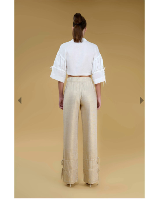 Leona Front Tie Detail Linen Shirt