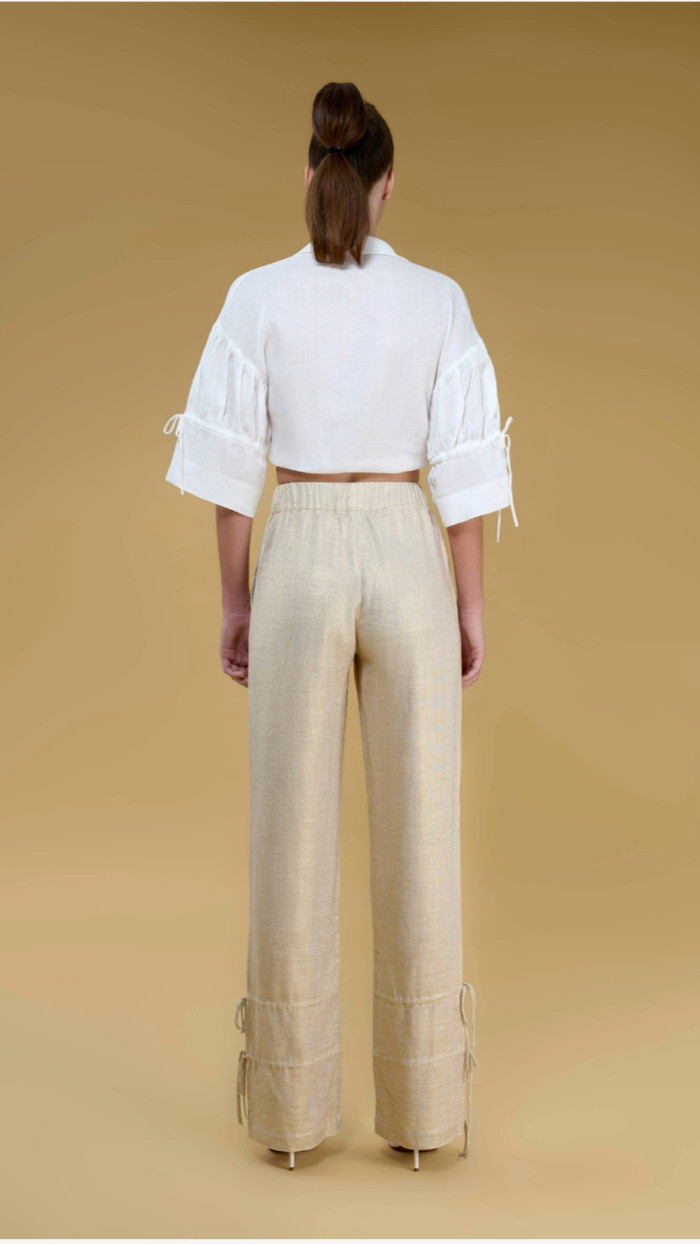 Leona Front Tie Detail Linen Shirt