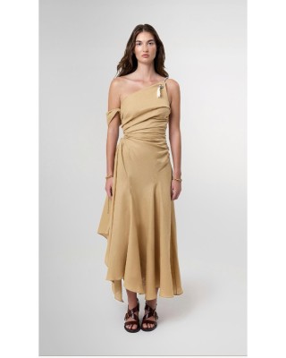 Mare Off Shoulder Gathered Waist Maxi Dress