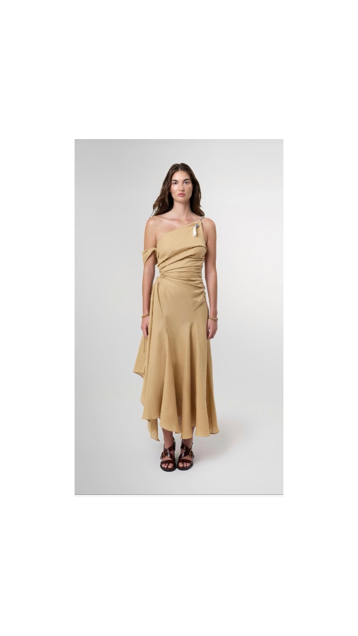 Mare Off Shoulder Gathered Waist Maxi Dress