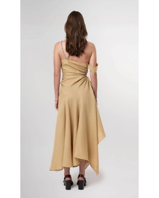 Mare Off Shoulder Gathered Waist Maxi Dress